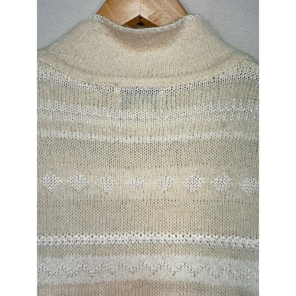 Christopher & Banks Womens Preppy Wool Blend Striped Sweater Size S Ivory Cream - Picture 11 of 13
